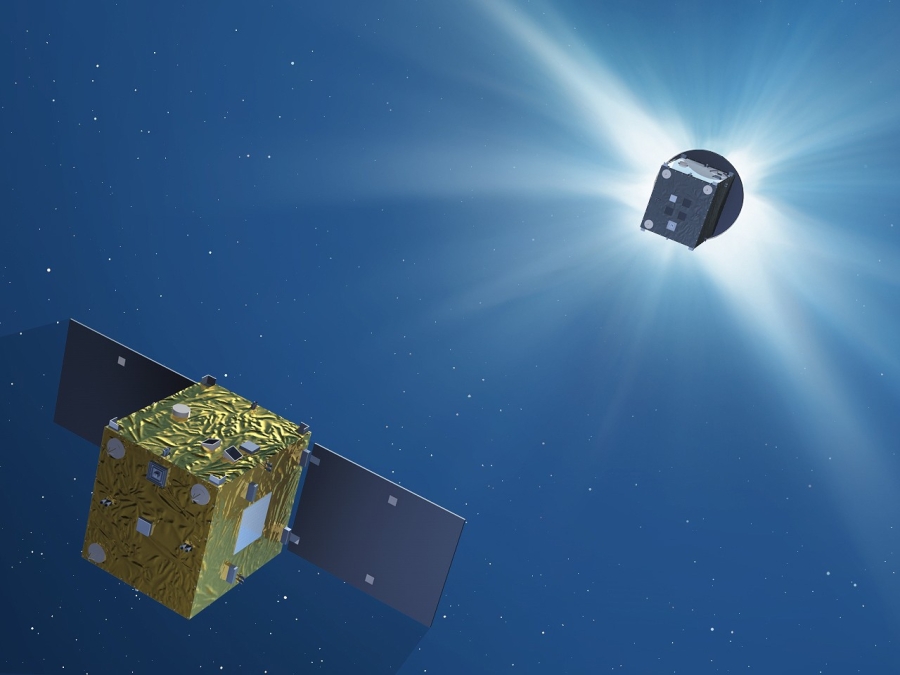 Illustration de la new Proba-3, le futur observatoire du Soleil de l’ESA, un projet phare de SPACEBEL