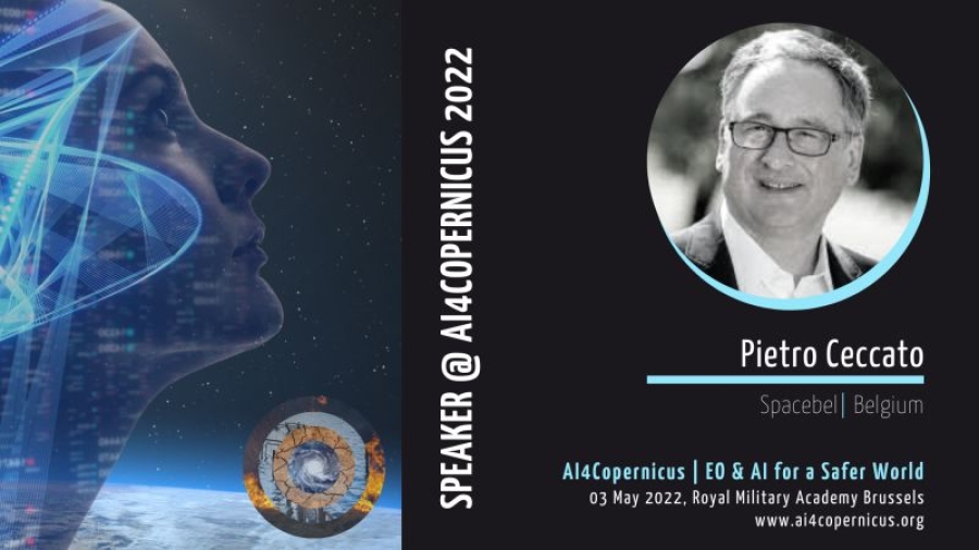 Illustration de la new SPACEBEL co-organisateur et orateur principal à la conférence AI4Copernicus 2022